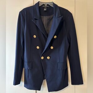 Navy Blue Double-Breasted Blazer